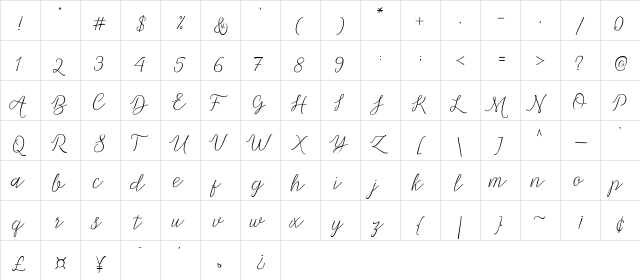 Michella Regular font glyphpreview