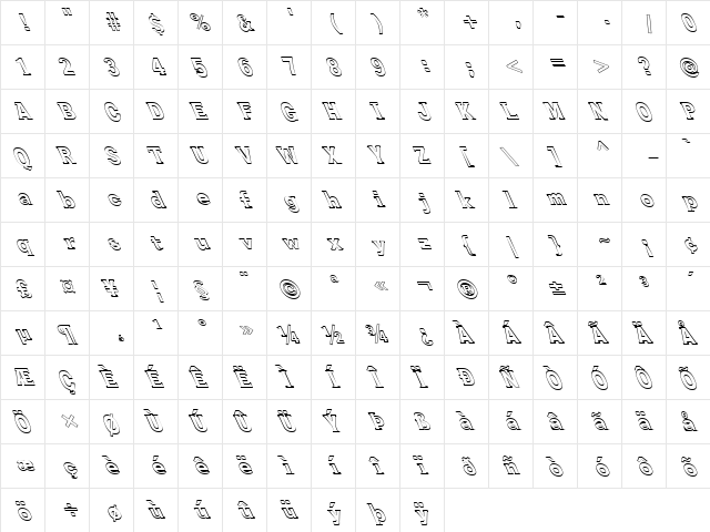 FZ ROMAN 27 HOLLOW LEFTY Normal font glyphpreview