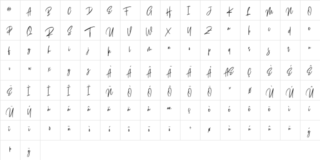 Exposedly Personal Use Regular font glyphpreview