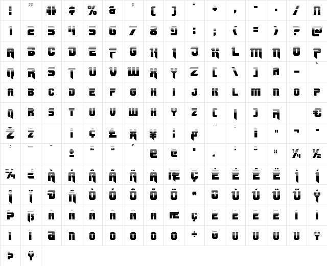 OmegaForce Twotone Regular font glyphpreview