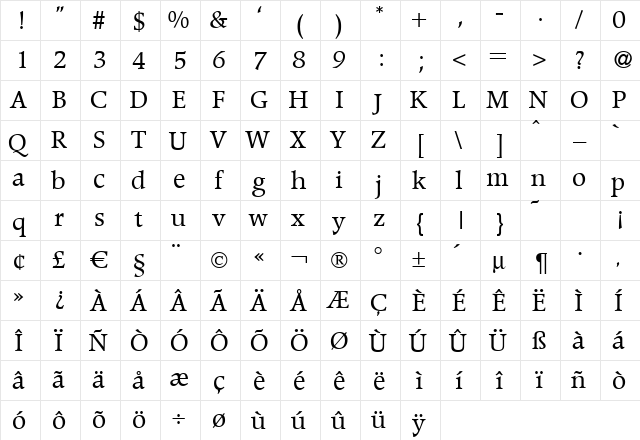 PoemPopular Regular font glyphpreview