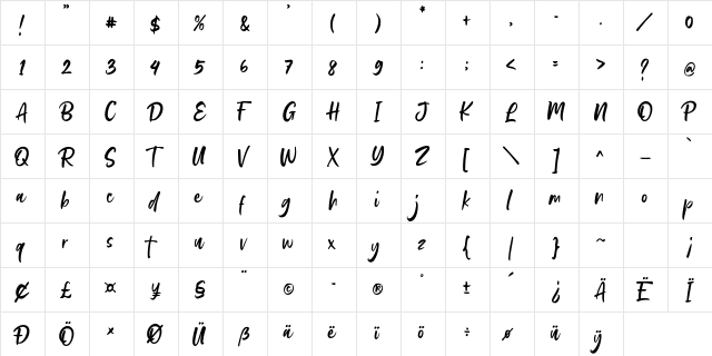Suntowns Regular font glyphpreview