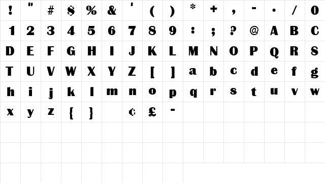 BurinDisplaySSK Regular font glyphpreview