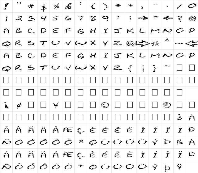 FZ JAZZY 29 HOLEY EX Bold font glyphpreview