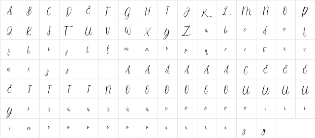 SweetheartPersonal Regular font glyphpreview