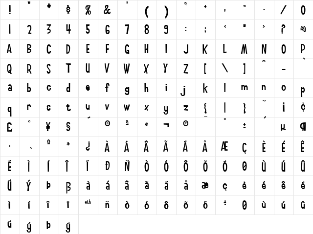 Smilage Regular font glyphpreview