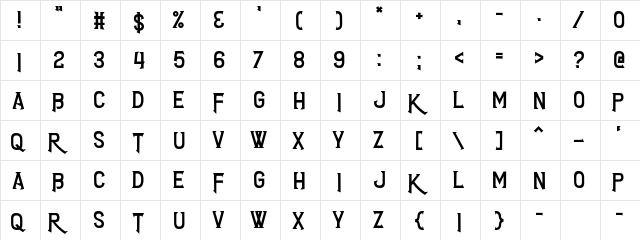 Frostbite Boss Fight Regular font glyphpreview