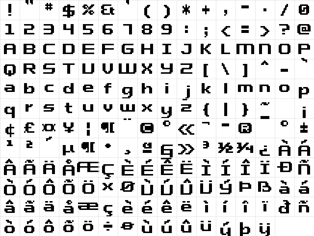 UF PT Factus Bold Regular font glyphpreview