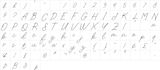 Charlotte Sweet Regular font glyphpreview