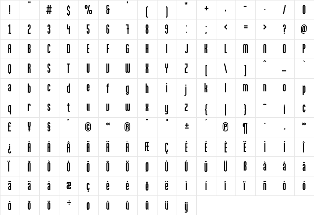 MartenGrotesque Regular font glyphpreview