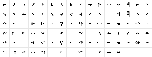 Roadgeek 2005 Arrows 1 Regular font glyphpreview