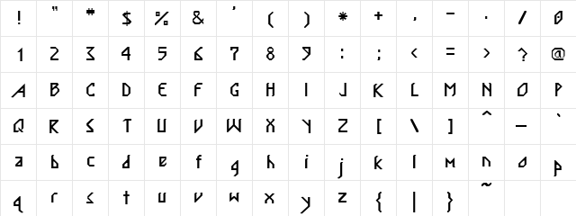 Scandi Regular font glyphpreview