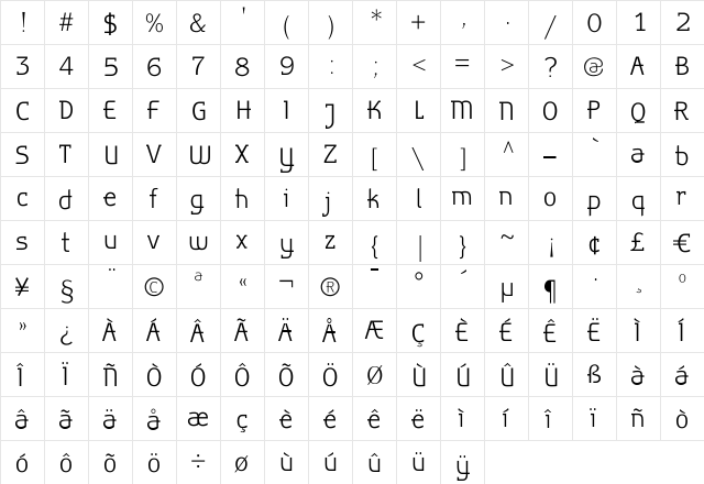 AlphaBravo Light font glyphpreview