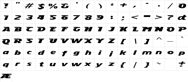 StingRay Extrabold font glyphpreview