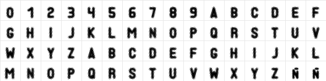 TRAMAPUNTO Book font glyphpreview