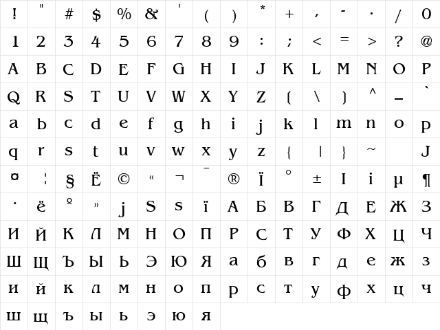 ft63 Regular font glyphpreview