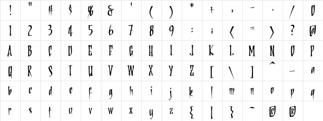 DeadRinger BB Regular font glyphpreview