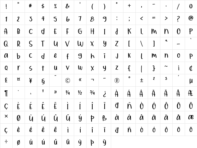 Qiyoshi Regular font glyphpreview