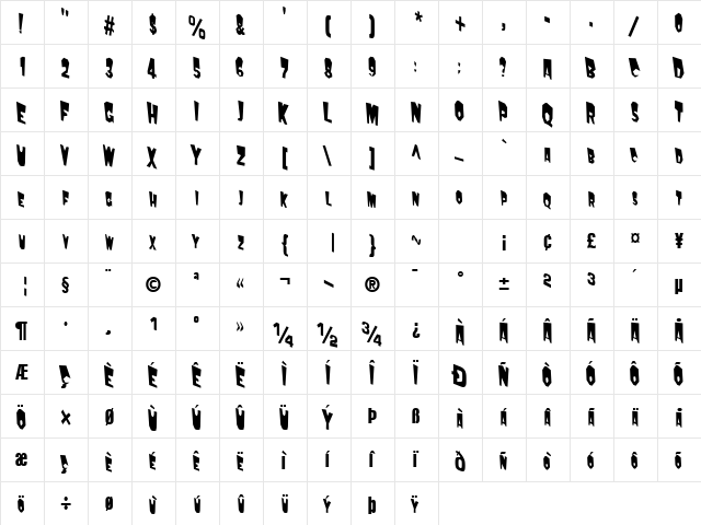 Fuddy Regular font glyphpreview