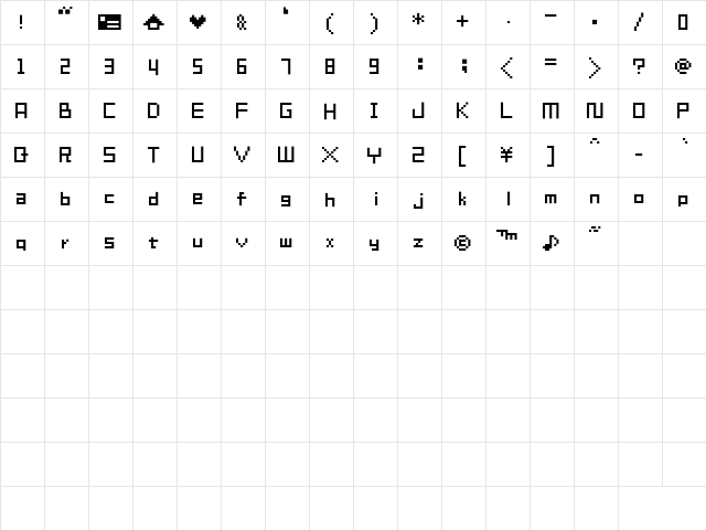 SP Abit 03 Regular font glyphpreview