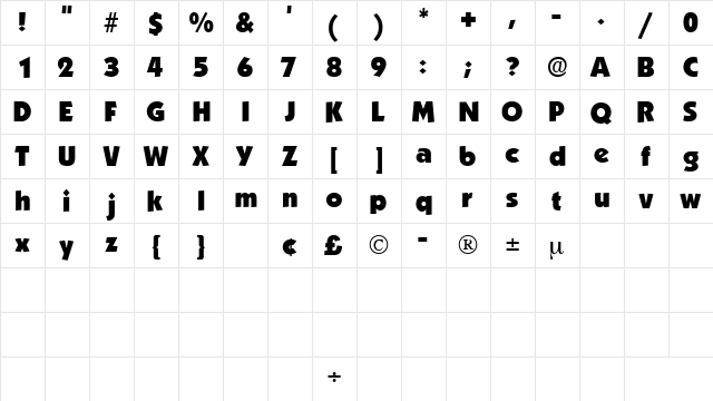 AnakeimDisplaySSK Regular font glyphpreview