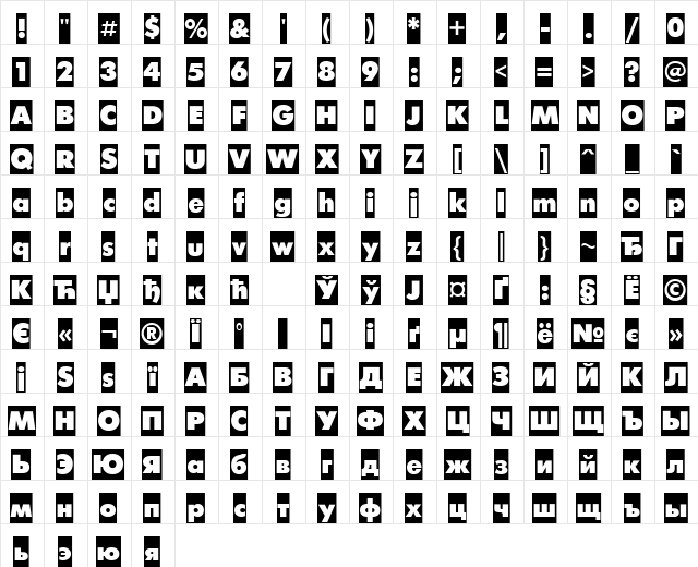 FuturisXCameoCTT Regular font glyphpreview