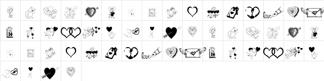 KR Be Mine Regular font glyphpreview