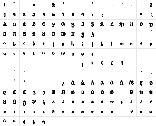 HerzogVonGraf Normal font glyphpreview