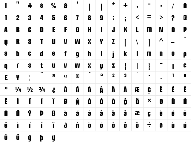 Structia Rg Regular font glyphpreview