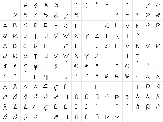 Enviro ICG Regular font glyphpreview