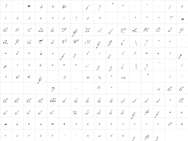 Dearest Script Regular font glyphpreview