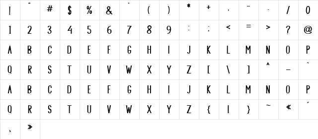 SHOOTING Regular font glyphpreview