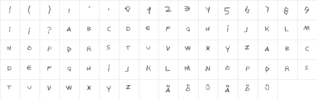 Tunasalad Regular font glyphpreview