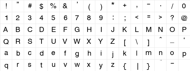 TxFntN8 Regular font glyphpreview