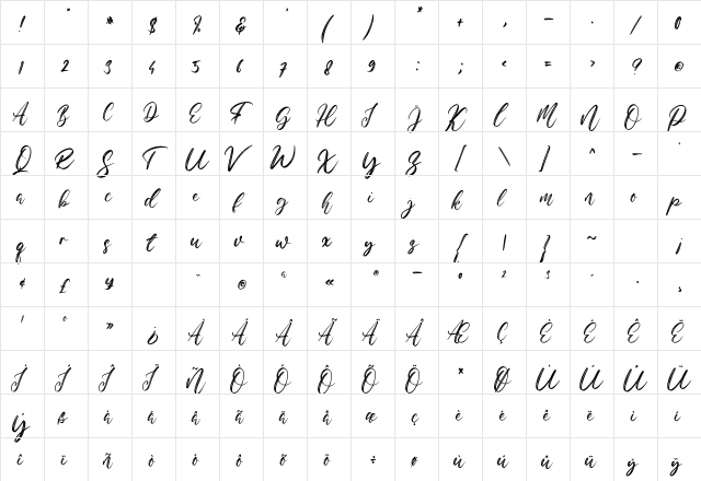 Hello Georgia Regular font glyphpreview