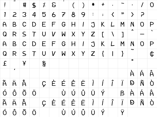 TPF Rubber Ducky Regular font glyphpreview