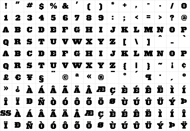 KnoxLayers Regular font glyphpreview