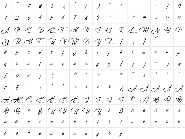 Atziluth Script font glyphpreview