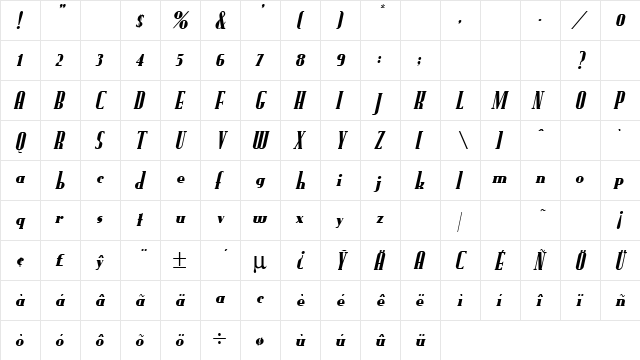 Fund Regular font glyphpreview