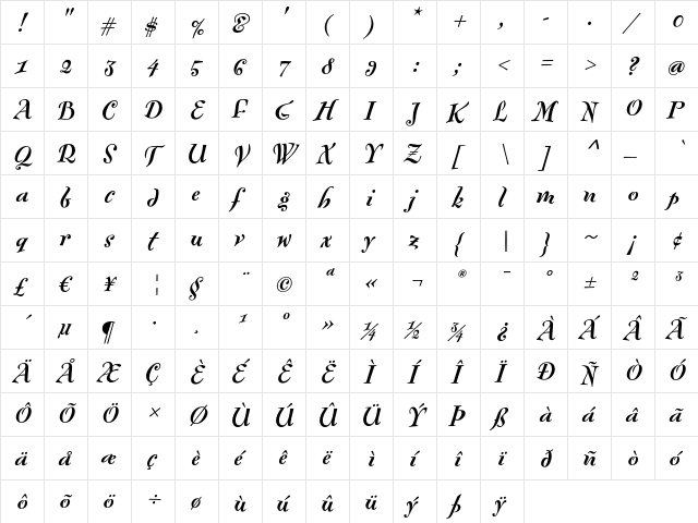 FontesqueText-BoldItalic Regular font glyphpreview