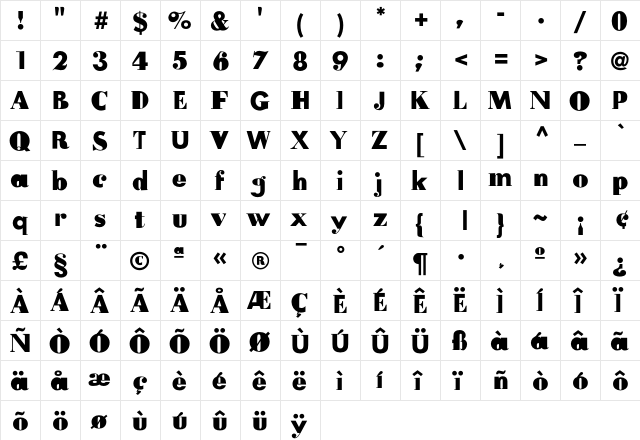 Fudoni Three font glyphpreview