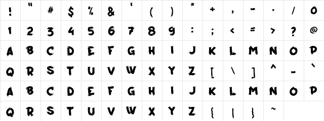 a Arang Regular font glyphpreview