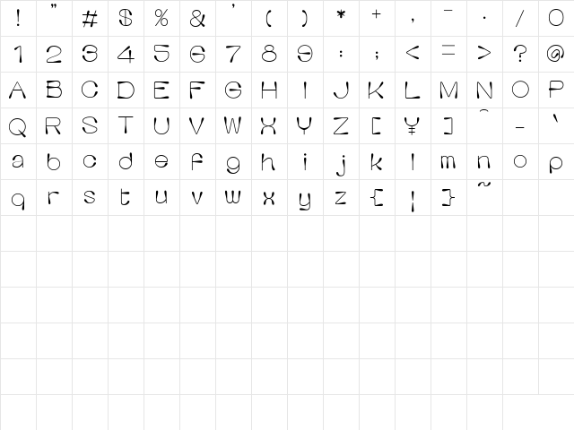failsafe Regular font glyphpreview