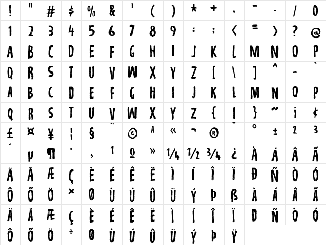 Repetition DEMO Regular font glyphpreview