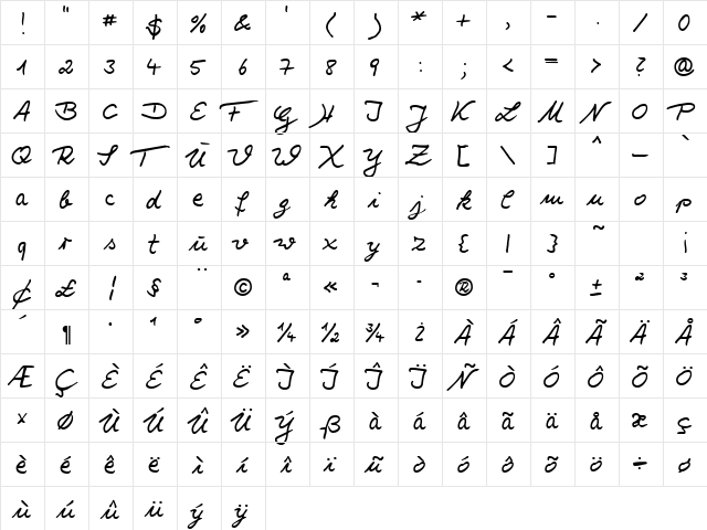 Salew Becker Normal font glyphpreview