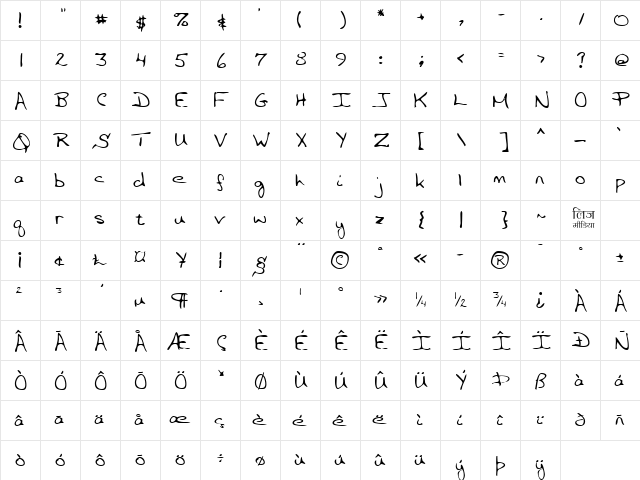 LEHN057 Regular font glyphpreview