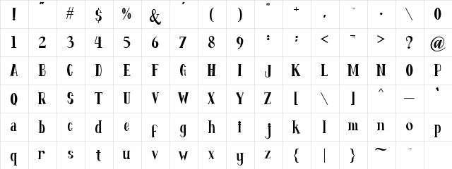 Fontastique Regular font glyphpreview