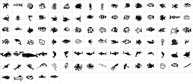 MiniPics LilFishies Regular font glyphpreview