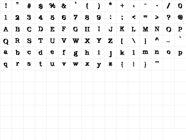 De Futura Regular font glyphpreview