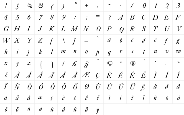 Caslon Four Seventy One BQ Regular font glyphpreview